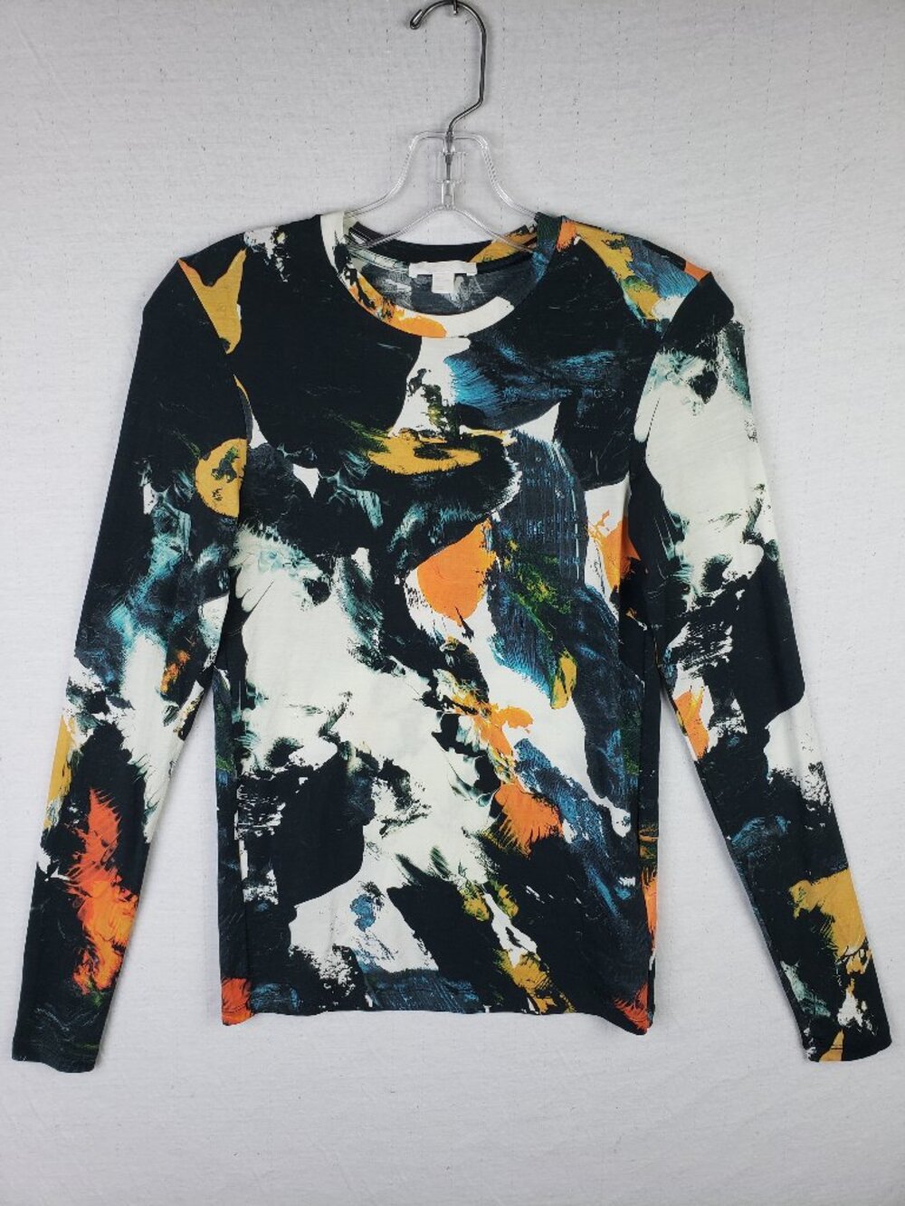 COS Printed Long-Sleeve Top T-Shirt Abstract Contemporary Stretchy size S